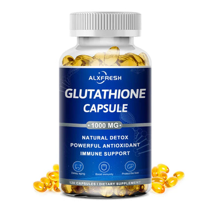 Alxfresh Glutathione Capsules for Antioxidant, Detox, Immune System Skin Beauty, Liver Health Support Supplement
