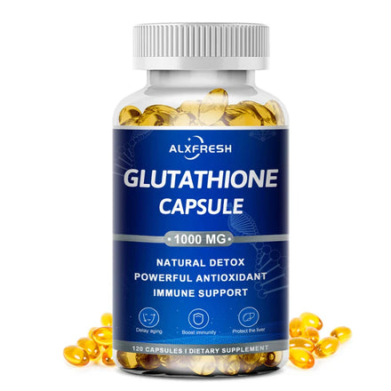 Alxfresh Glutathione Capsules for Antioxidant, Detox, Immune System Skin Beauty, Liver Health Support Supplement