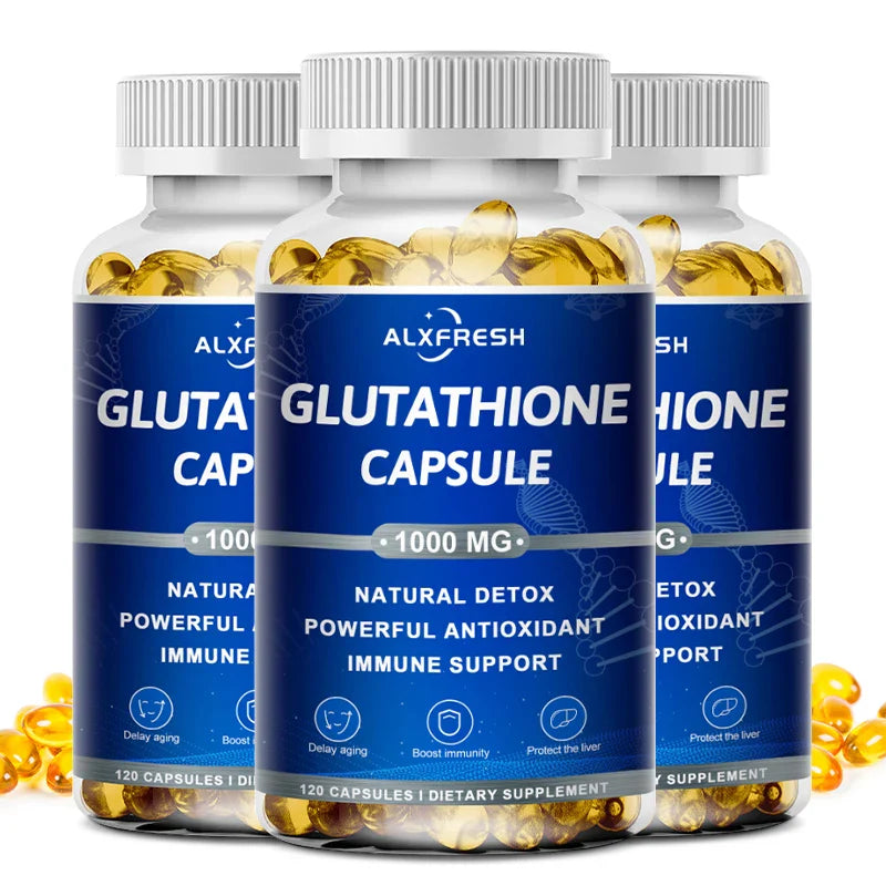 Alxfresh Glutathione Capsules for Antioxidant, Detox, Immune System Skin Beauty, Liver Health Support Supplement