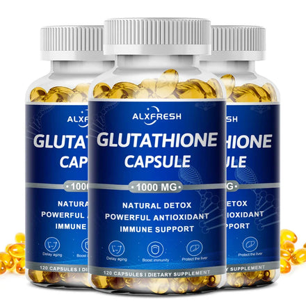 Alxfresh Glutathione Capsules for Antioxidant, Detox, Immune System Skin Beauty, Liver Health Support Supplement