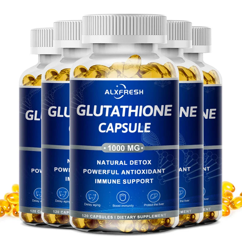 Alxfresh Glutathione Capsules for Antioxidant, Detox, Immune System Skin Beauty, Liver Health Support Supplement