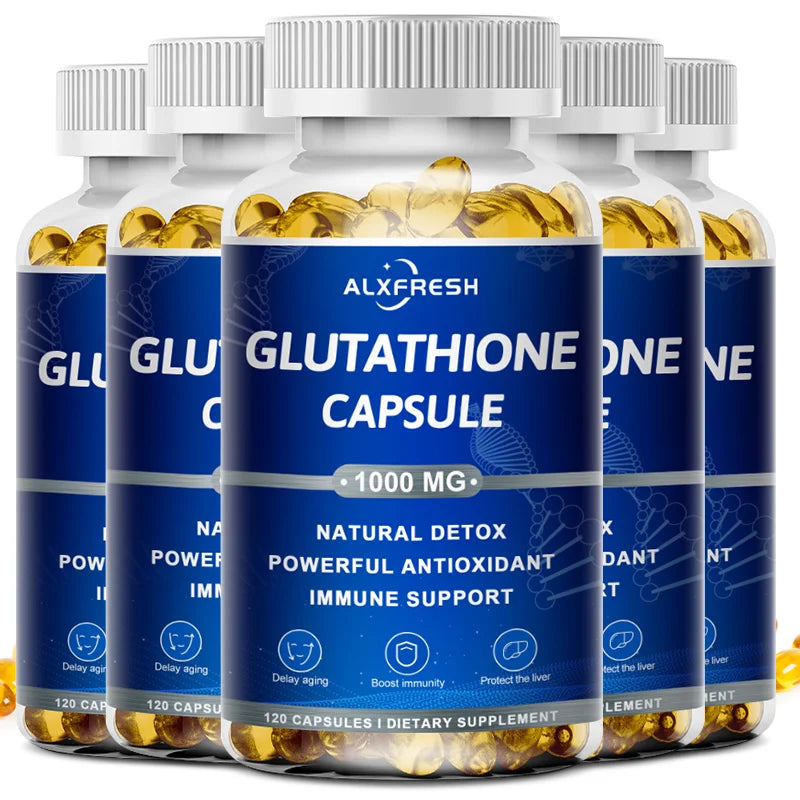 Alxfresh Glutathione Capsules for Antioxidant, Detox, Immune System Skin Beauty, Liver Health Support Supplement