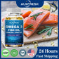 Alxfresh Wild Caught Omega 3 Fish Oil– 120/60 Soft Gels –3600mg High EPA 1300mg DHA 900mg Non-GMO Gluten Free Dietery Supplement