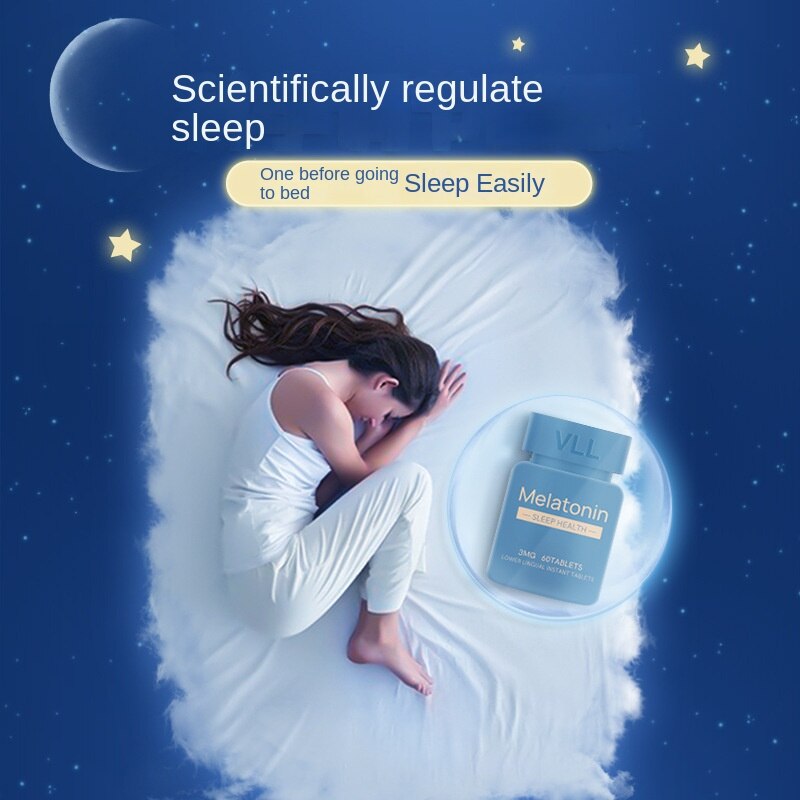 American VLL US Melatonin 60 Tablets Shen'an Student Sleeping Tablets Fast Sleep 60 Tablets Non-Soft Candy