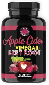 Apple Cider Vinegar + Beet Root Capsules, Detox Pills, Nitric Oxide + Energy Booster (1-Bottle) in Pakistan