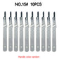 Aseptic Disposable 10# Round Head 10 Scalpels, 11 Point Scalpels For Surgical Skin, Laboratory Anatomy, Carving And Craft Hobby