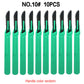 Aseptic Disposable 10# Round Head 10 Scalpels, 11 Point Scalpels For Surgical Skin, Laboratory Anatomy, Carving And Craft Hobby