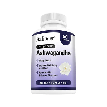 Ashwagandha + Black Pepper Extract Capsules - Helps Mood Reduce Anxiety and Stress,  Improving Sleep, Brain Health Supplement