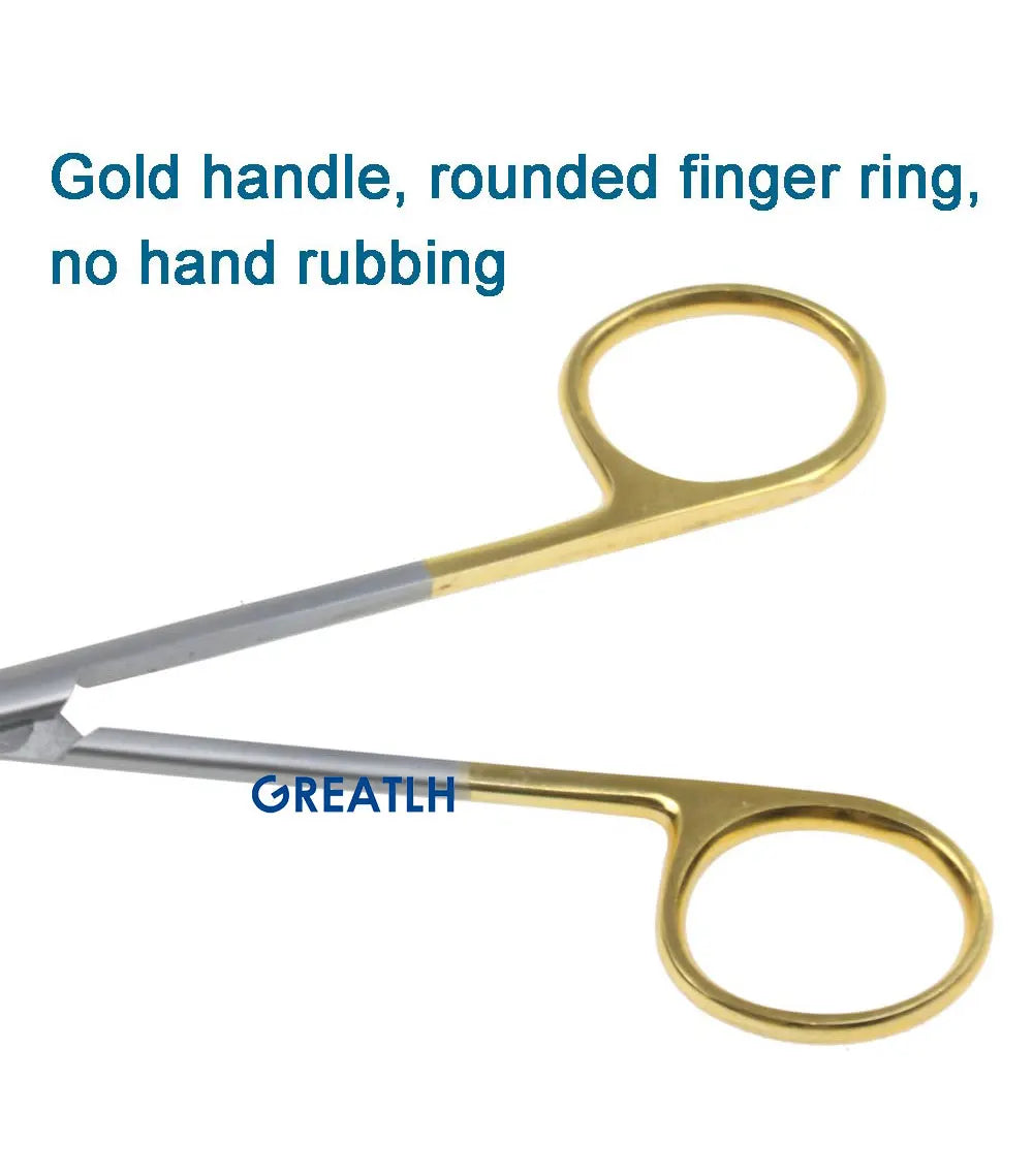 Autoclavable Tissue Scissors Stainless Steel Golden Handle Blunt Scissors Straight Head Curved Head Surgical Scissors