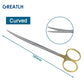 Autoclavable Tissue Scissors Stainless Steel Golden Handle Blunt Scissors Straight Head Curved Head Surgical Scissors