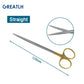 Autoclavable Tissue Scissors Stainless Steel Golden Handle Blunt Scissors Straight Head Curved Head Surgical Scissors