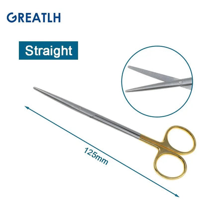 Autoclavable Tissue Scissors Stainless Steel Golden Handle Blunt Scissors Straight Head Curved Head Surgical Scissors