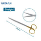 Autoclavable Tissue Scissors Stainless Steel Golden Handle Blunt Scissors Straight Head Curved Head Surgical Scissors