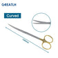 Autoclavable Tissue Scissors Stainless Steel Golden Handle Blunt Scissors Straight Head Curved Head Surgical Scissors