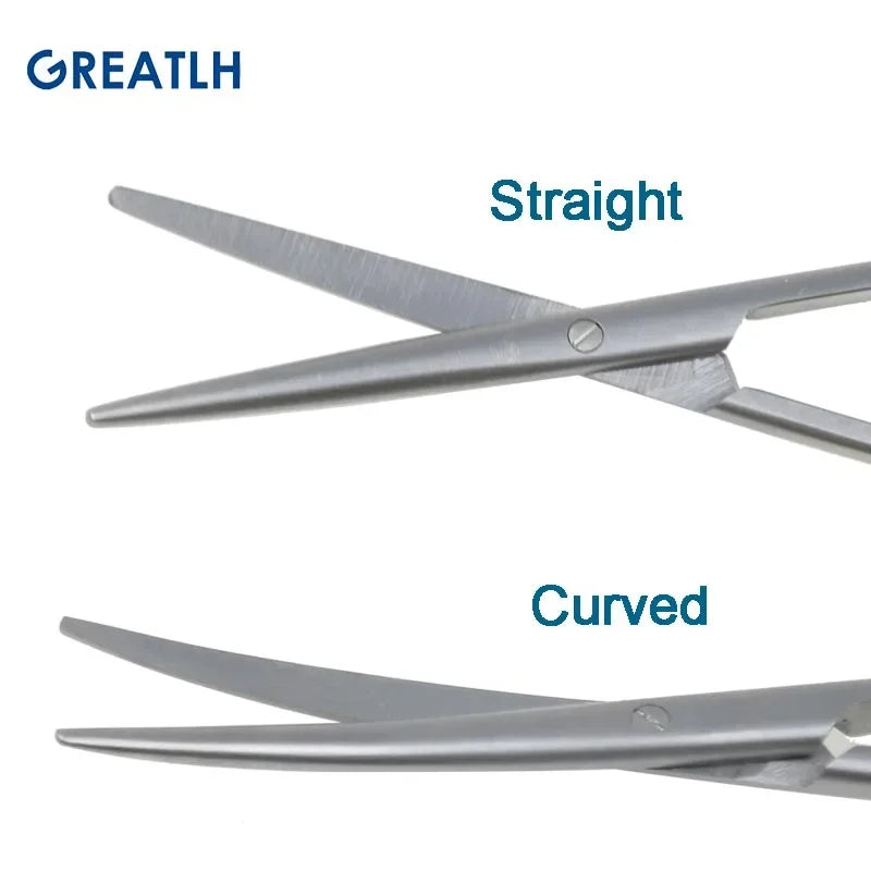 Autoclavable Tissue Scissors Stainless Steel Golden Handle Blunt Scissors Straight Head Curved Head Surgical Scissors