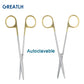 Autoclavable Tissue Scissors Stainless Steel Golden Handle Blunt Scissors Straight Head Curved Head Surgical Scissors
