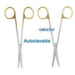 Autoclavable Tissue Scissors Stainless Steel Golden Handle Blunt Scissors Straight Head Curved Head Surgical Scissors