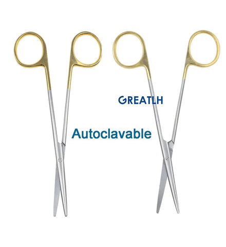 Autoclavable Tissue Scissors Stainless Steel Golden Handle Blunt Scissors Straight Head Curved Head Surgical Scissors