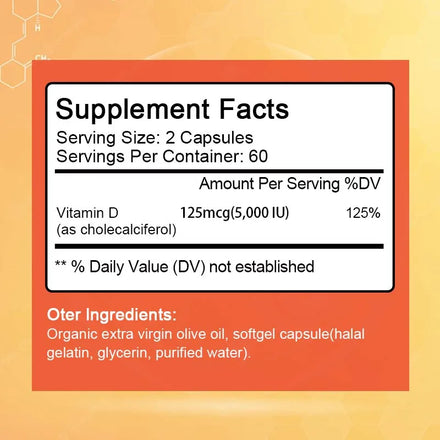 BBEEAAUU Calcium Absorption Vitamin D Capsule Bone Health Supplement Immune Teeth and Joints Health Regulating Physical Health