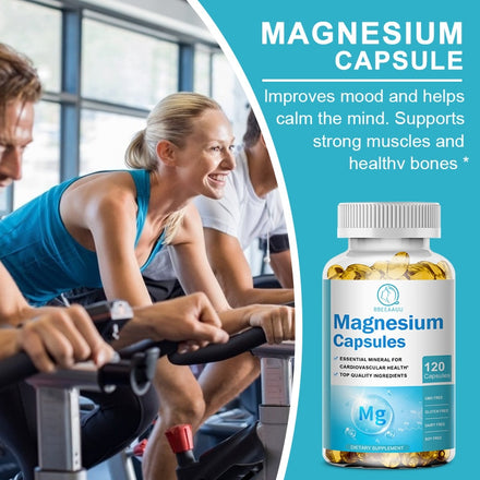 BBEEAAUU Chelated Magnesium Glycinate Capsules Promotes Muscle Heart and Bone Health Help Sleep Muscle Relaxation Anxiety Relief