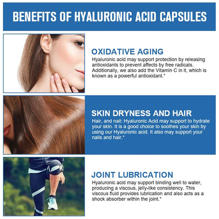 BBEEAAUU Hydrolytic Hyaluronic Acid Capsule Antioxidant Deeply Nourish Skin Brighten Elastic Skin and Joints Health