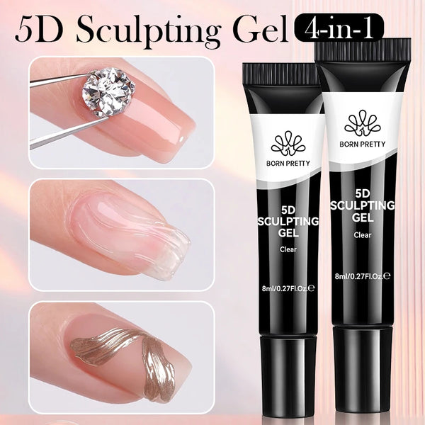 BORN PRETTY 5D Nail Sculpting Clear Gel 8g Molding Gel Nails Liner Gel Embossed Candy Gel Nail Decoration Jewelry Sticky Gel in Pakistan