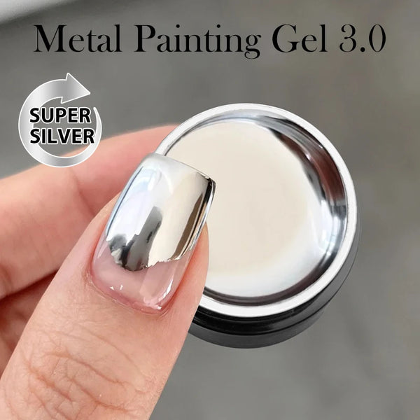 BORN PRETTY 5ml Upgrade Strong Silver Painting Gel Polish Metallic French Style Nail Art Soak Off Gel Nail Polish Silver Mirror in Pakistan