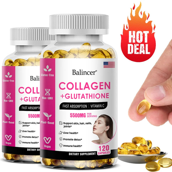 Balincer 5500mg Hydrolyzed Collagen 2200mg Glutathione 1300mg Biotin MSM and Vitamin C B6 B3 Capsule Nutritional Supplement in Pakistan