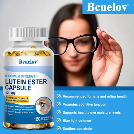 Bcuelov Lutein & Zeaxanthin, Eye Health Supplement, Supports Vision Health, Macula Health, 120 Capsules