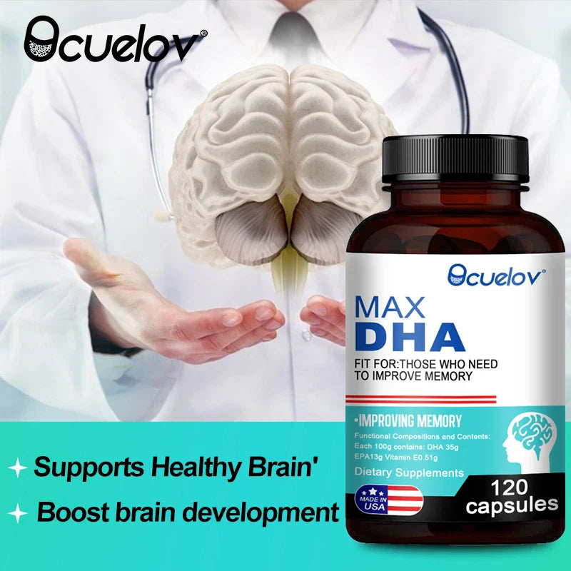 Bcuelov MAX DHA-enhance Memory, Protect Eyesight, Intelligence, Activate Brain Cells, Improve Brain Fatigue, Dietary Supplement