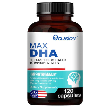 Bcuelov MAX DHA-enhance Memory, Protect Eyesight, Intelligence, Activate Brain Cells, Improve Brain Fatigue, Dietary Supplement