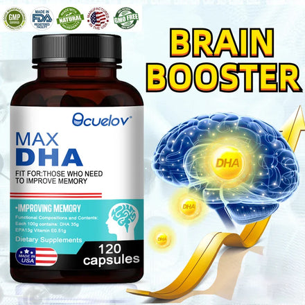 Bcuelov MAX DHA-enhance Memory, Protect Eyesight, Intelligence, Activate Brain Cells, Improve Brain Fatigue, Dietary Supplement