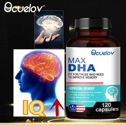 Bcuelov MAX DHA-enhance Memory, Protect Eyesight, Intelligence, Activate Brain Cells, Improve Brain Fatigue, Dietary Supplement
