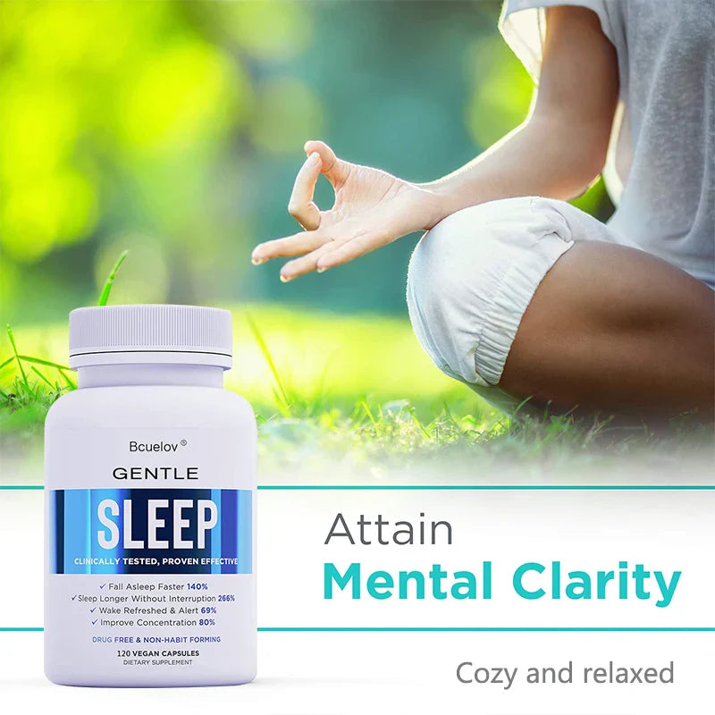 Bcuelov Natural Sleep Supplement - Helps Fall Asleep Faster and Relieves Stress