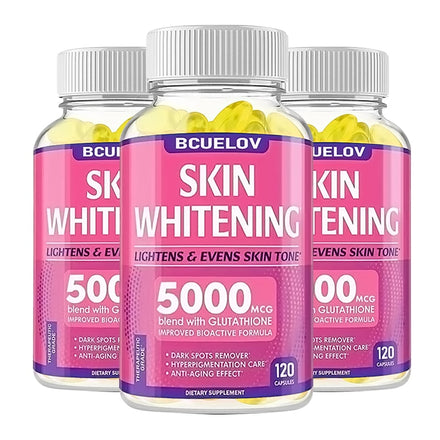 Bcuelov Whitening Supplement Black Spot Acne Print Vegan Skin Bleaching Capsule Anti-aging Anti-oxidation Brighten Skin Tone