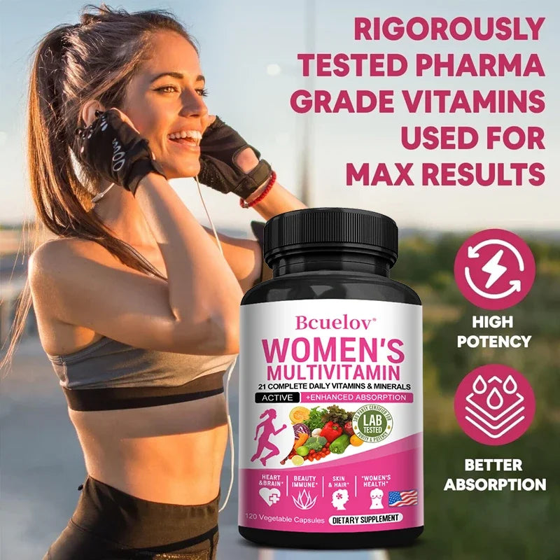 Bcuelov - Women's Multivitamin Supplement with Biotin for Joint, Hair, Skin, Nail, Brain, Heart, Immune and Overall Health