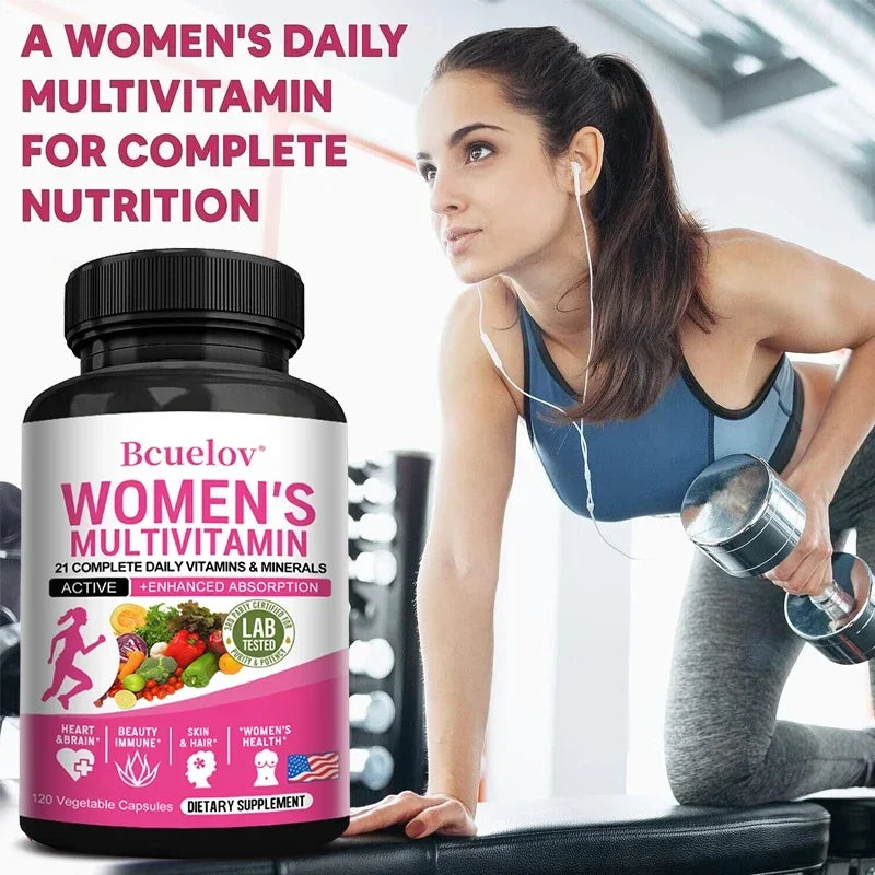 Bcuelov - Women's Multivitamin Supplement with Biotin for Joint, Hair, Skin, Nail, Brain, Heart, Immune and Overall Health