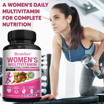Bcuelov - Women's Multivitamin Supplement with Biotin for Joint, Hair, Skin, Nail, Brain, Heart, Immune and Overall Health