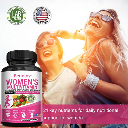 Bcuelov - Women's Multivitamin Supplement with Biotin for Joint, Hair, Skin, Nail, Brain, Heart, Immune and Overall Health