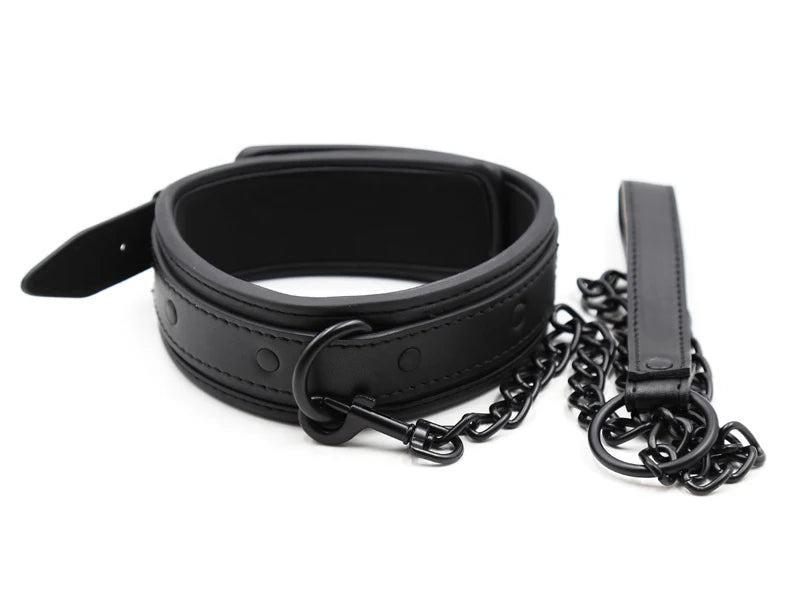 Bdsm Collar Leather And Iron Chain Link bdsm Slave Collars Women Bondage Collar For Couples Adults Restraints