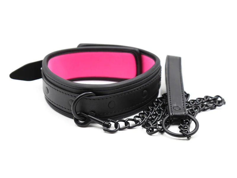 Bdsm Collar Leather And Iron Chain Link bdsm Slave Collars Women Bondage Collar For Couples Adults Restraints
