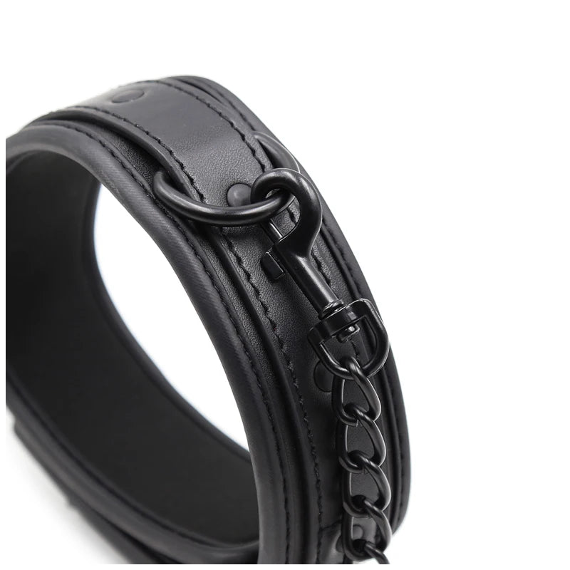 Bdsm Collar Leather And Iron Chain Link bdsm Slave Collars Women Bondage Collar For Couples Adults Restraints