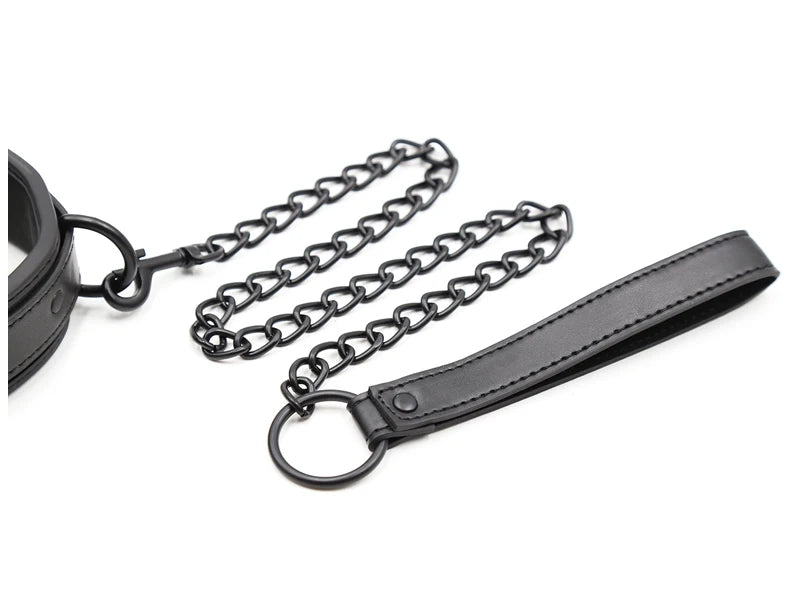 Bdsm Collar Leather And Iron Chain Link bdsm Slave Collars Women Bondage Collar For Couples Adults Restraints