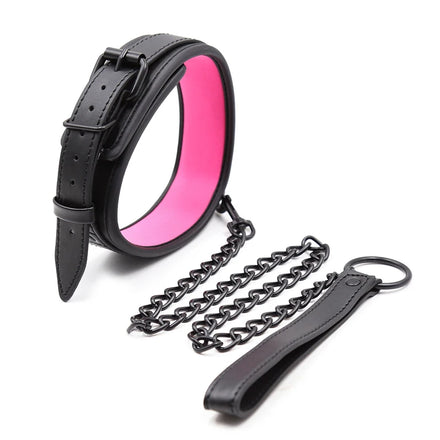 Bdsm Collar Leather And Iron Chain Link bdsm Slave Collars Women Bondage Collar For Couples Adults Restraints