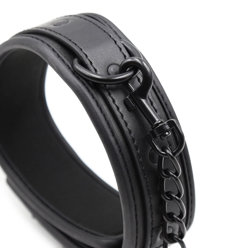 Bdsm Collar Leather And Iron Chain Link bdsm Slave Collars Women Bondage Collar For Couples Adults Restraints