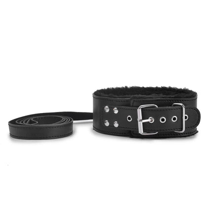 Bdsm Collar Leather And Leash Plush Fetish Bondage Necklace SM Toys Restraints For Adults Women Men Couples Games