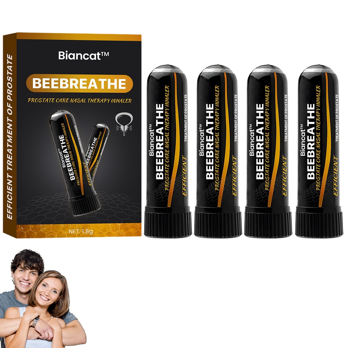 BeeBreathe Prostate Care Nasal Inhaler, BeeBreathe Nasal Inhaler Prostate Wellness, BeeBreathe Nasal Spray for Prostate Wellness, Restores Energy and Vitality (2 Bottle)