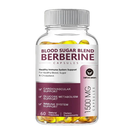 Berberine Supplement 1500mg Support Cardiovascular, Blood Pressure & Sugar High Potency with Ceylon Cinnamon, Turmeric Vegan