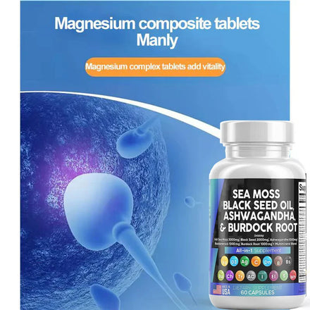 Best Male Enhancing Supplement With Sea Moss - Natural Muscle Builder Enlargement Pills- Gluten Free & Non-GMO - Vegan