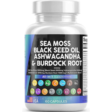 Best Male Enhancing Supplement With Sea Moss - Natural Muscle Builder Enlargement Pills- Gluten Free & Non-GMO - Vegan